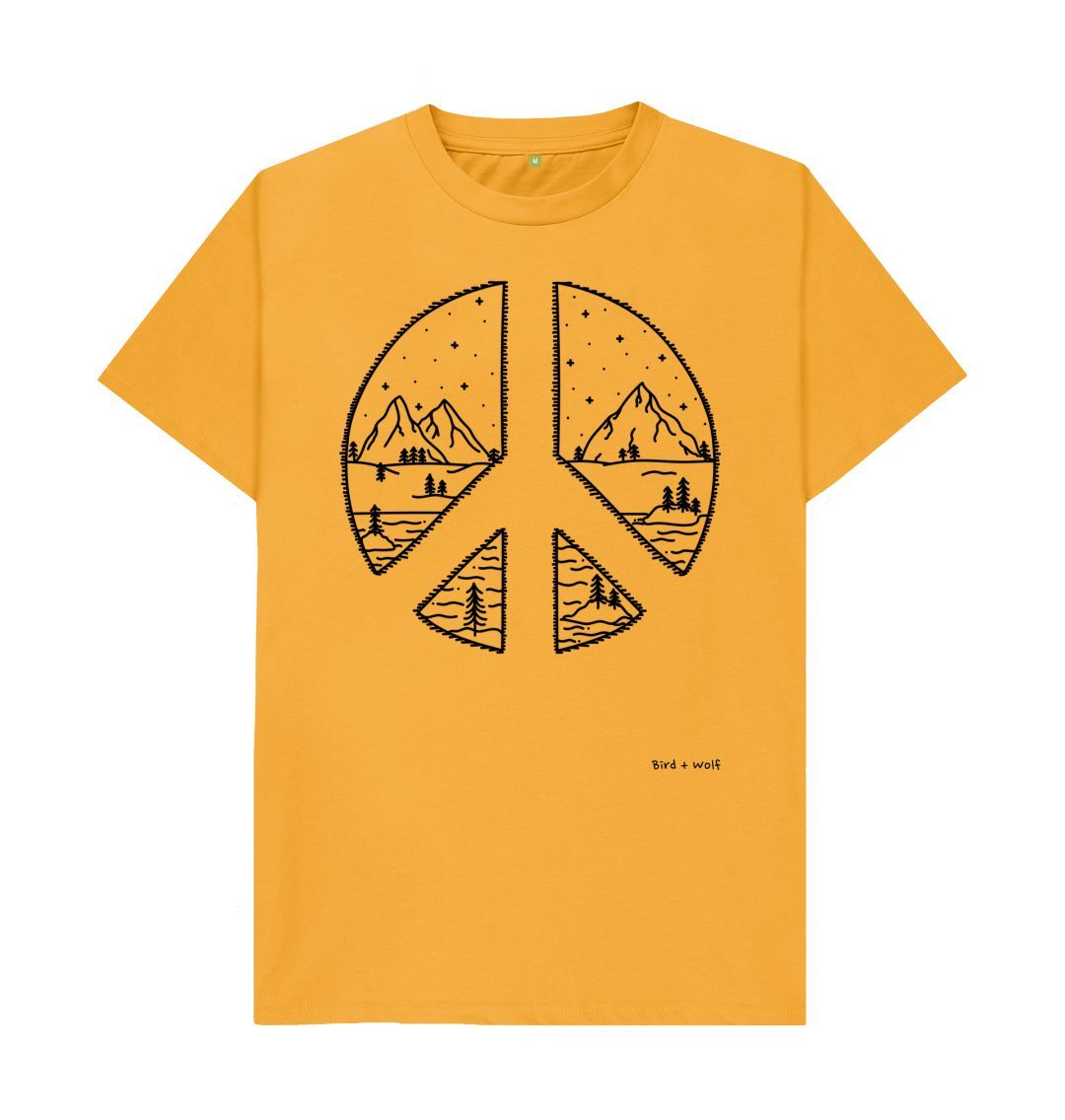 Mustard Peace + Mountains Classic T Shirt