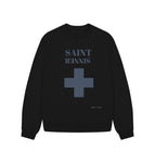 Black Saint Sinner Oversized Sweatshirt (Grey Lettering)