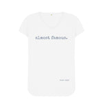 White Almost Famous V Neck Tee