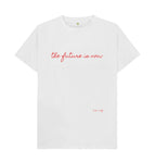 White The Future Is Now  Classic Tee (Red Lettering)