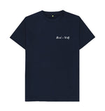 Navy Blue Bird + Wolf Classic Tee (White Lettering)