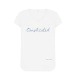 White Complicated V Neck Tee