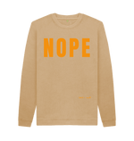 Sand Nope Cosy Sweatshirt (Orange Lettering)