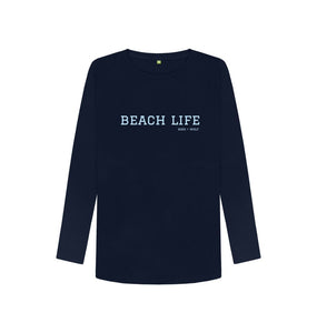 Navy Blue Beach Life Long Sleeve Tee