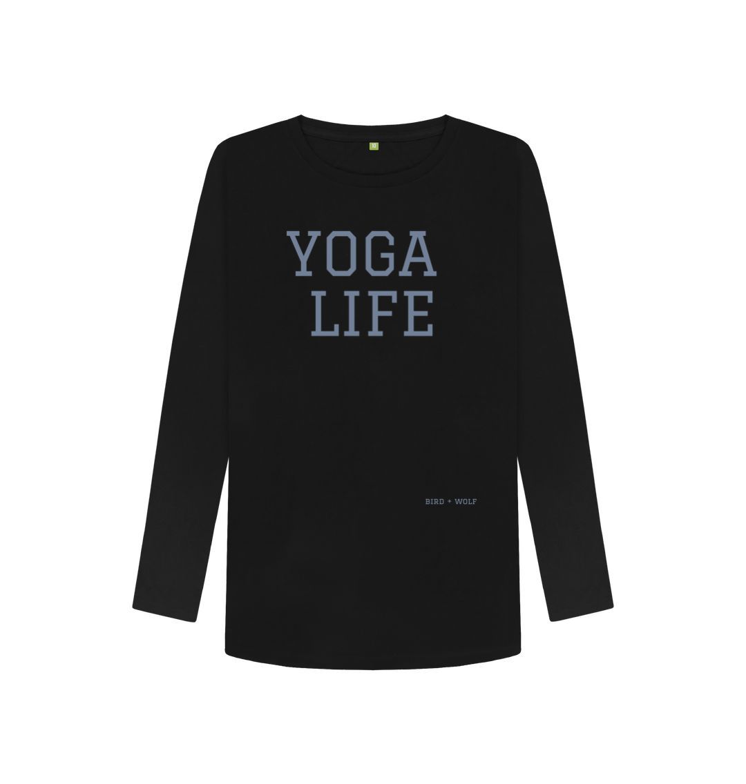 Black Yoga Life Long Sleeve Tee