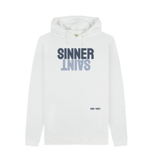 White Sinner Saint Chunky Hoodie (Two Tone)