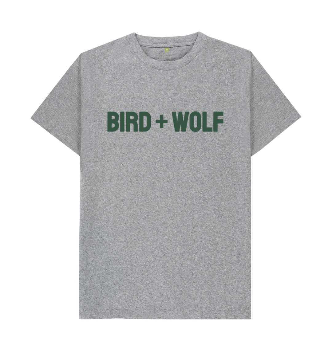 Athletic Grey Bird + Wolf Classic Tee (Khaki Lettering)