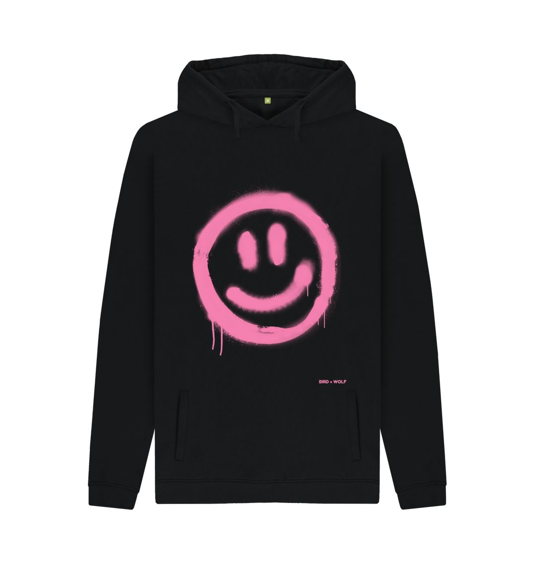 Black Smiley Face Chunky Hoodie