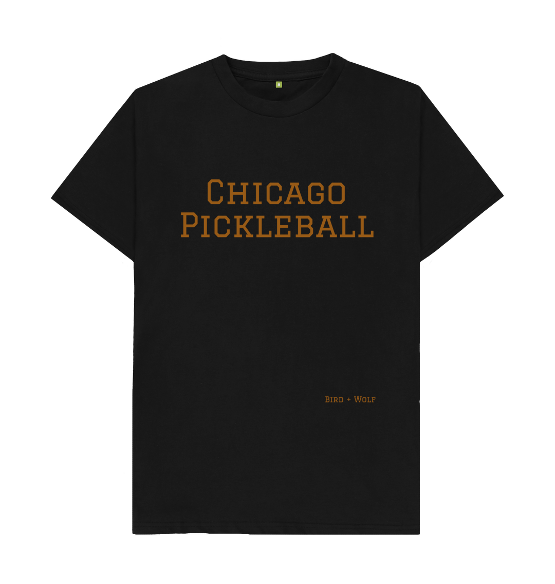 Black Chicago Pickleball Classic Tee (Beige Lettering)