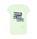 Pastel Green Punk Is Not Dead V Neck T Shirt