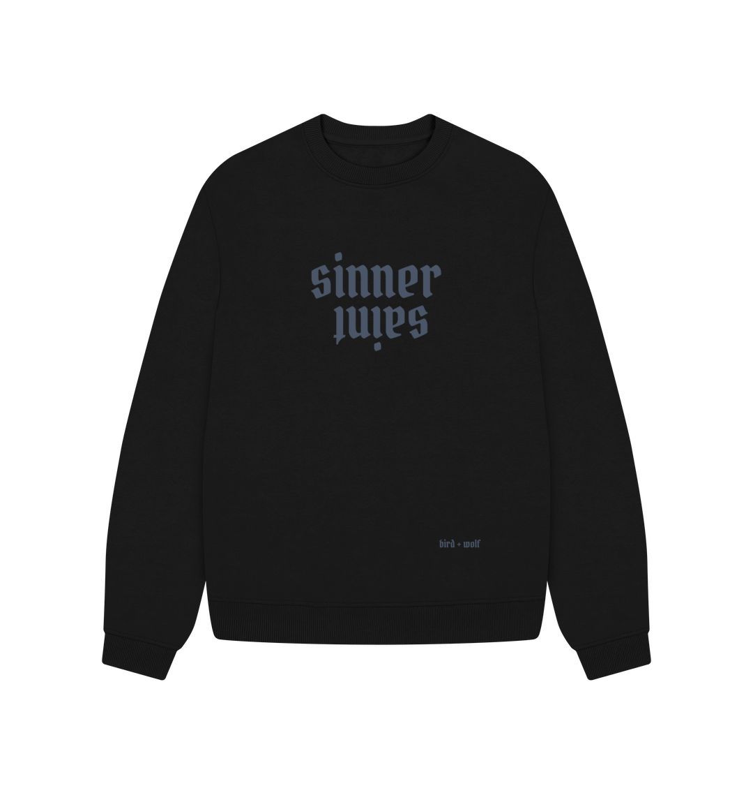 Black Sinner Saint Oversized Sweatshirt