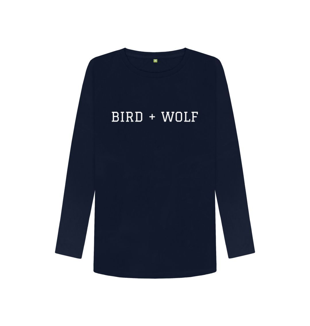 Navy Blue Bird + Wolf Long Sleeve Tee (Graduate)