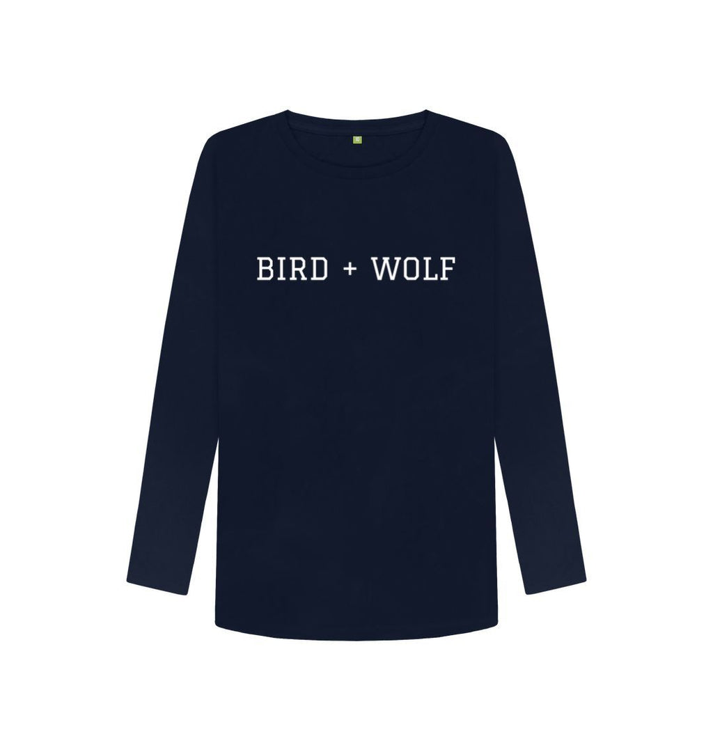 Navy Blue Bird + Wolf Long Sleeve Tee (Graduate)
