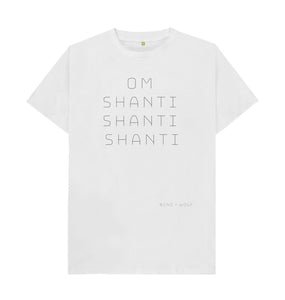 White Om Shanti Shanti Shanti Classic Tee