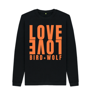Black Love Love Cosy Sweatshirt (Orange Lettering)