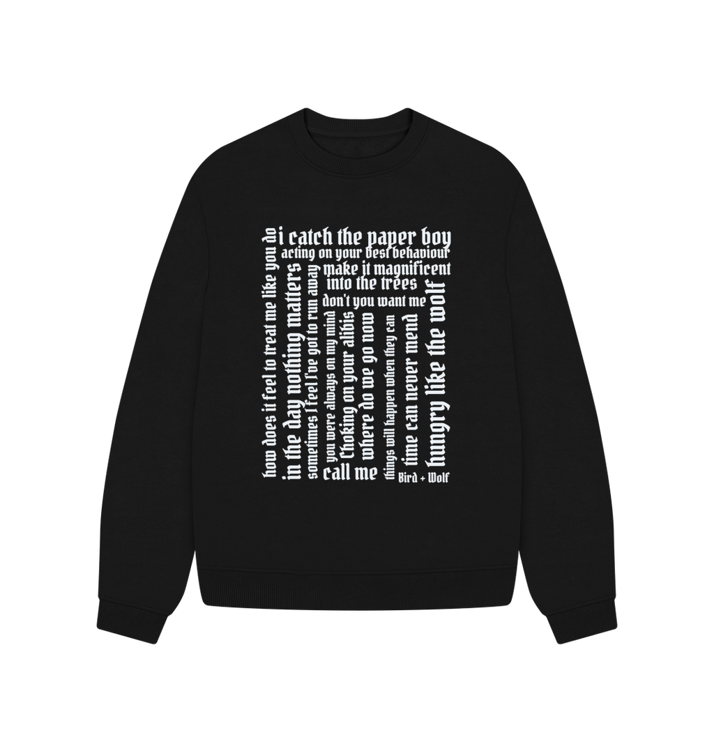 Black Lyrical Oversized Sweatshirt