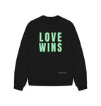 Black Love Wins Oversized Sweatshirt (Green Lettering)