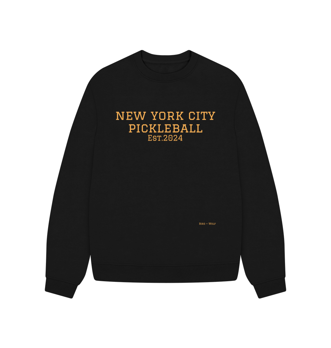 Black New York City Pickleball Oversized Sweatshirt