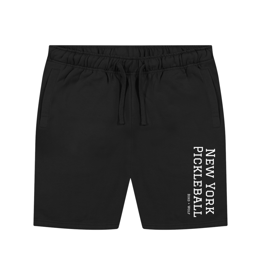 Black New York Pickleball Cosy Shorts (White Lettering)