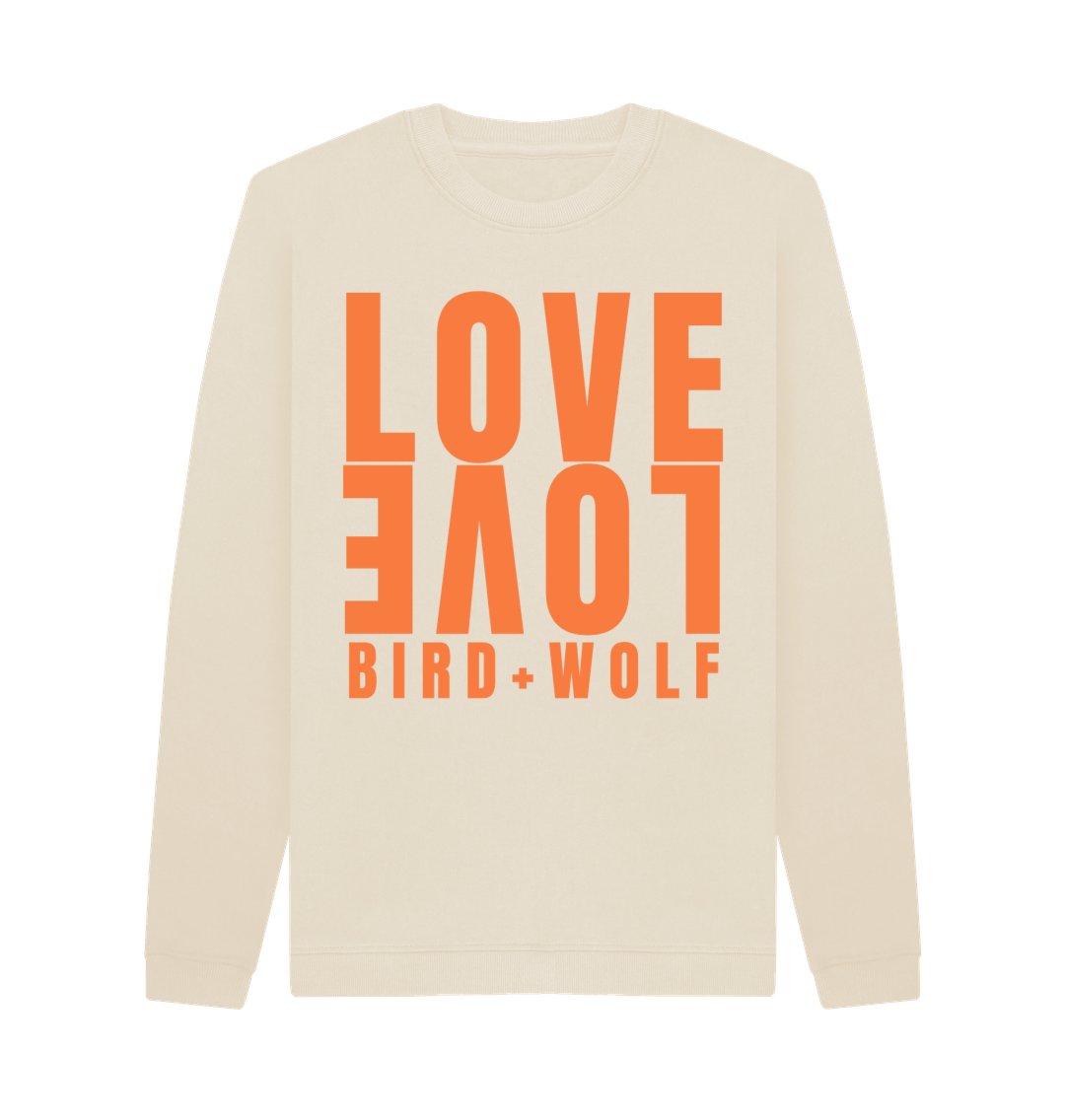 Oat Love Love Cosy Sweatshirt (Orange Lettering)