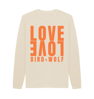 Oat Love Love Cosy Sweatshirt (Orange Lettering)