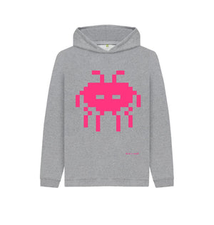Athletic Grey Space Invader Kids Cosy Hoodie
