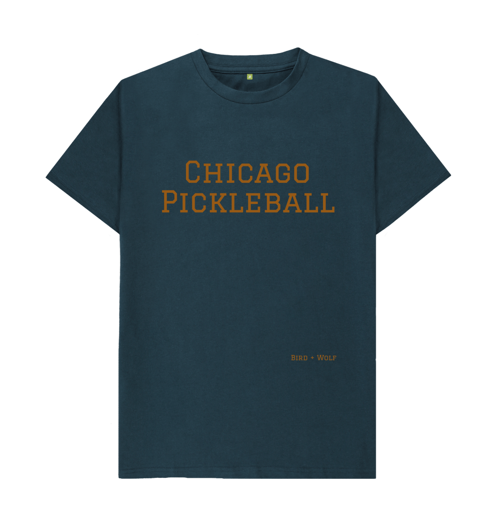Denim Blue Chicago Pickleball Classic Tee (Beige Lettering)