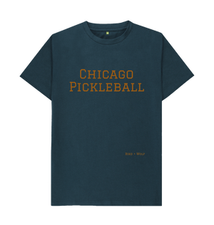 Denim Blue Chicago Pickleball Classic Tee (Beige Lettering)