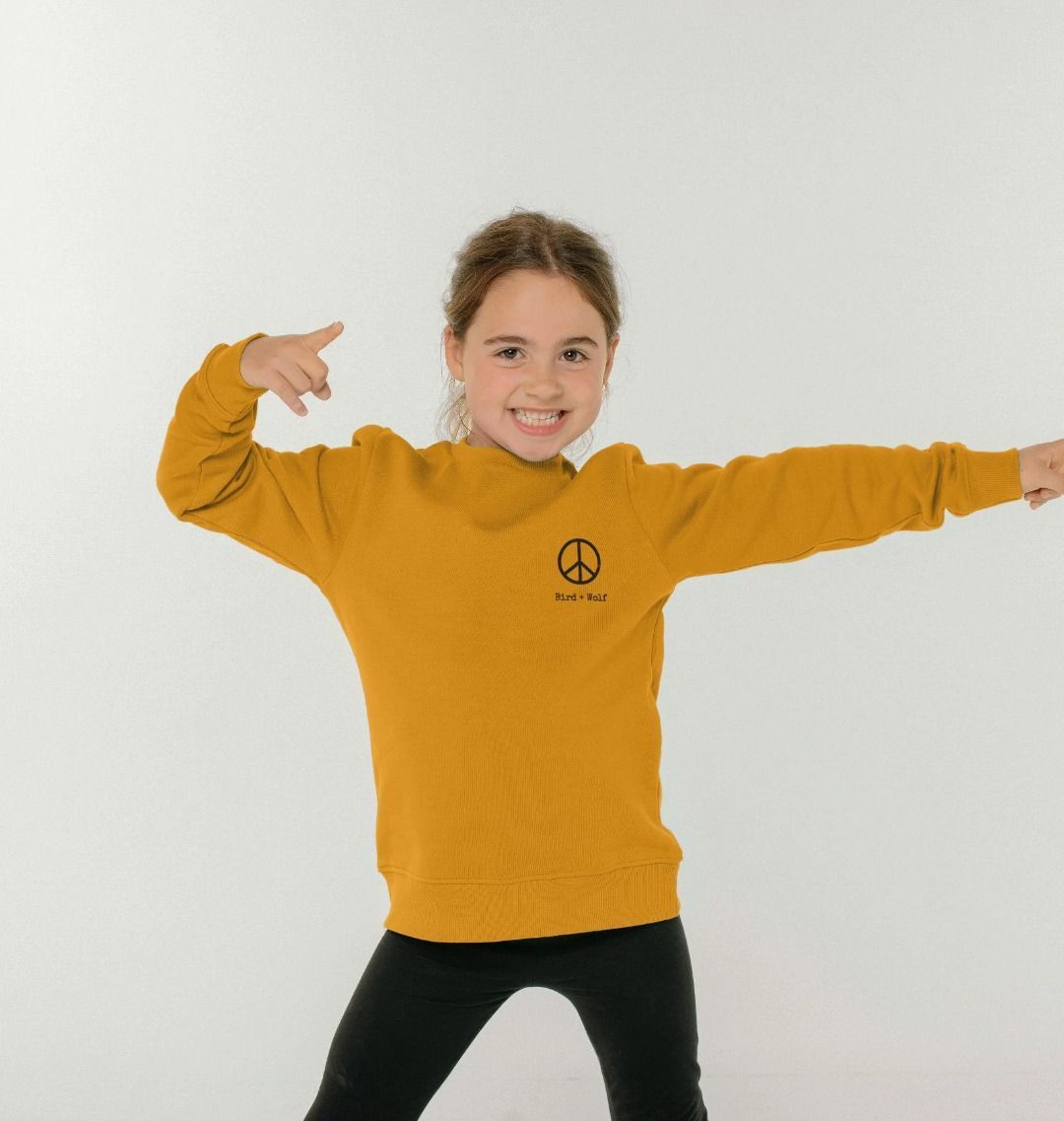 Small Peace Sign Kids Cosy Hoodie