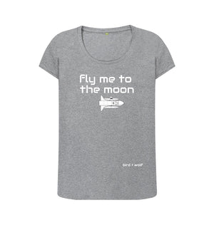 Athletic Grey Fly Me To The Moon Scoop Tee