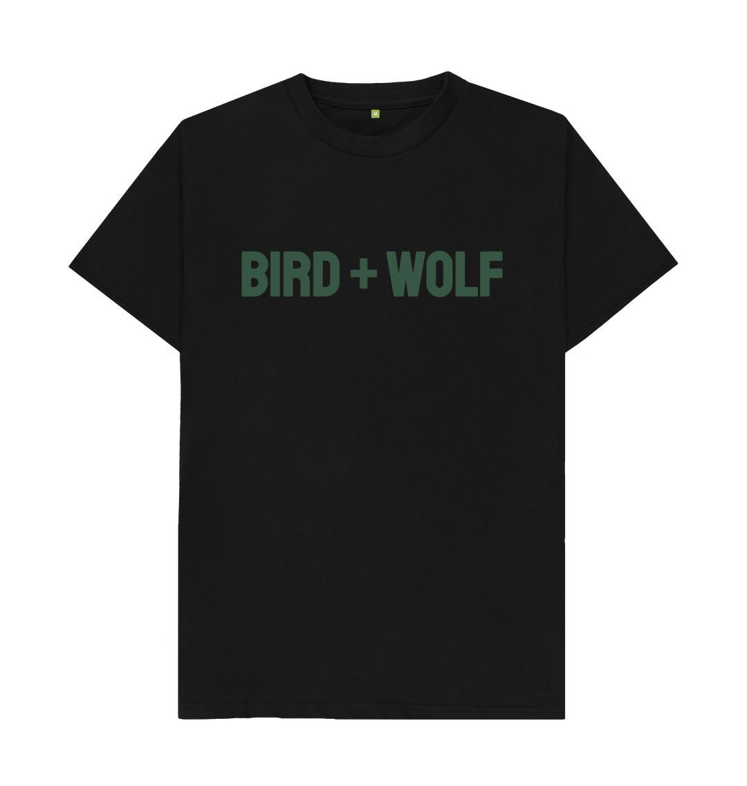 Black Bird + Wolf Classic Tee (Khaki Lettering)