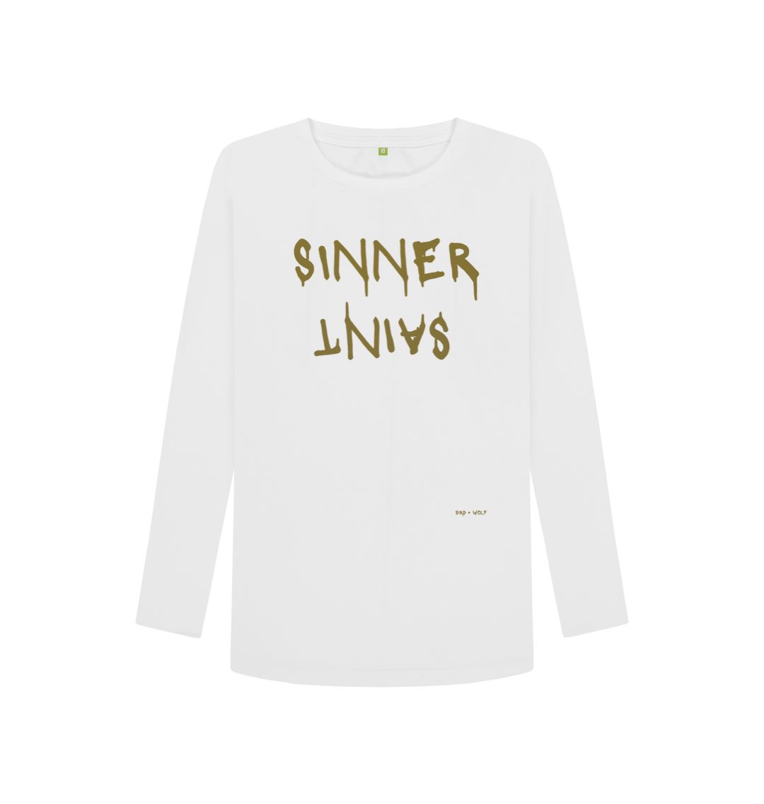 White Sinner Saint Long Sleeve T Shirt
