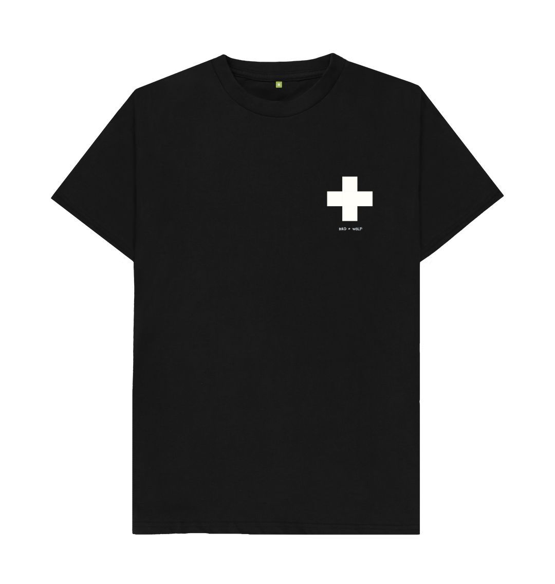 Black Small White Cross Classic T Shirt