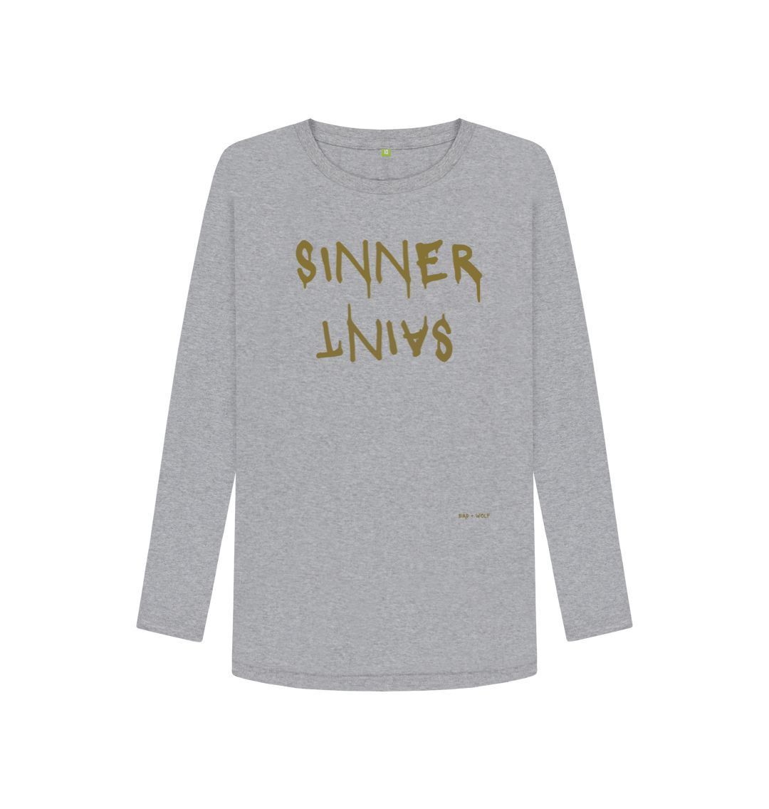 Athletic Grey Sinner Saint Long Sleeve T Shirt
