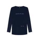 Navy Blue Approach With Caution Long Sleeve T Shirt