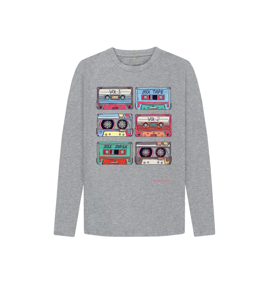 Athletic Grey Mix Tape Long Sleeve Kids Tee
