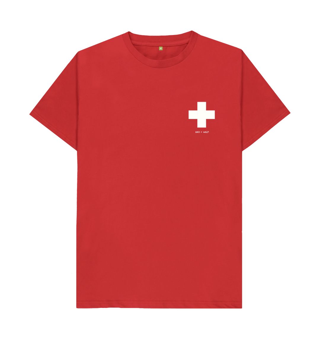Red Small White Cross Classic Tee