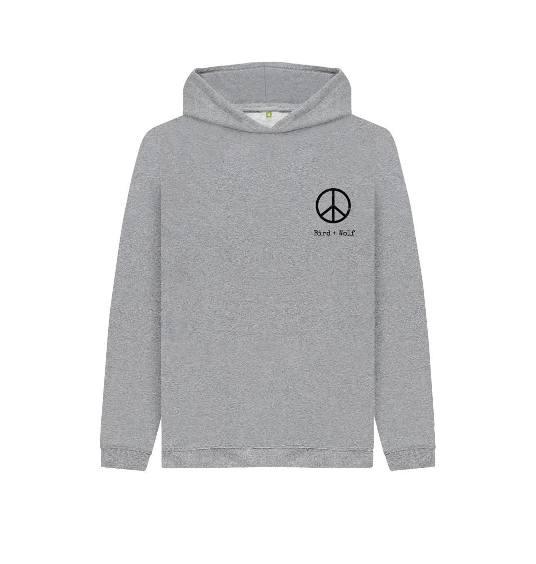 Athletic Grey Small Peace Sign Kids Cosy Hoodie