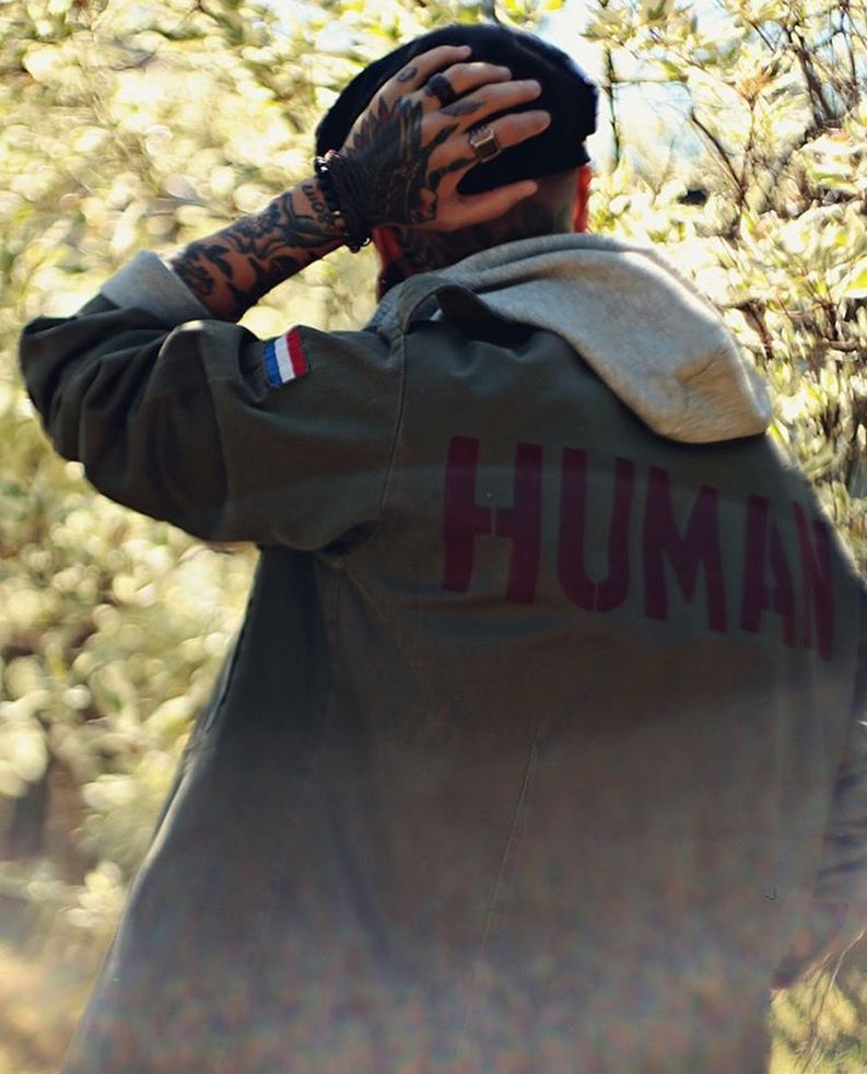 Human Bird + Wolf Dutch Army Jacket Customised Slogan