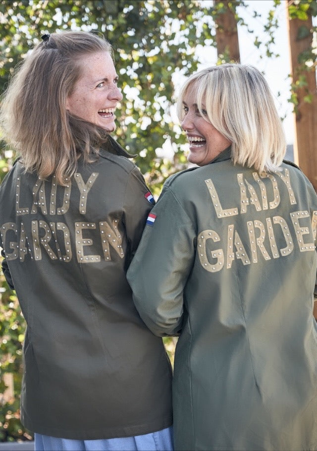 Lady Garden Foundation Bird + Wolf Dutch Army Jacket Customised Slogan