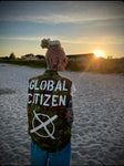'GLOBAL CITIZEN' Sleeveless Green Camo Jacket
