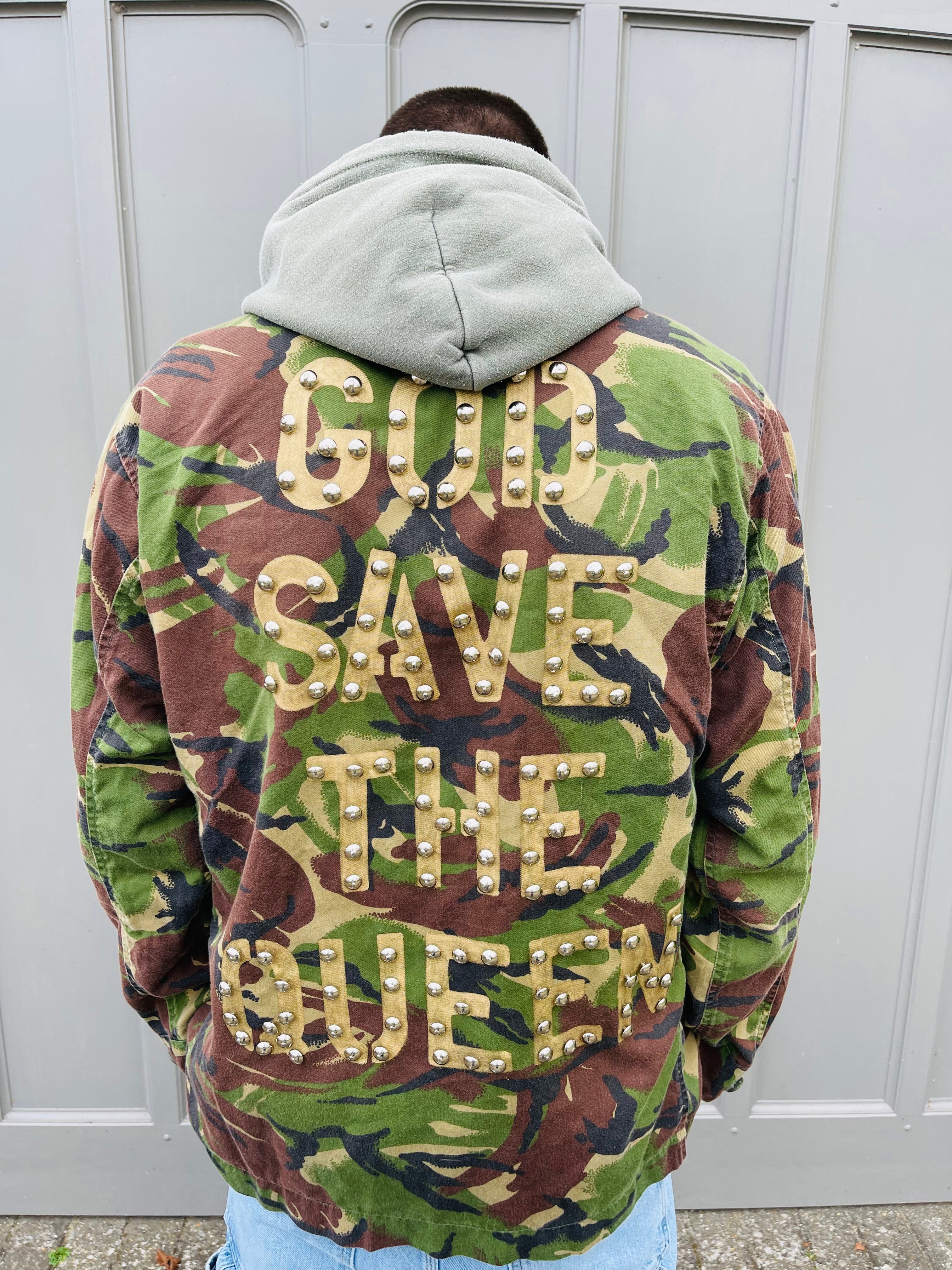 'God Save The Queen' Green Camo Jacket