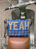 'YEAH' Camo + Blue Tartan Messenger Bag