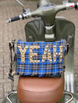 'YEAH' Camo + Blue Tartan Messenger Bag
