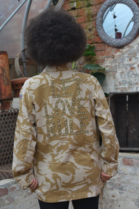 Let Love Rule Bird + Wolf Desert Camo Jacket - Customised Camouflage Army