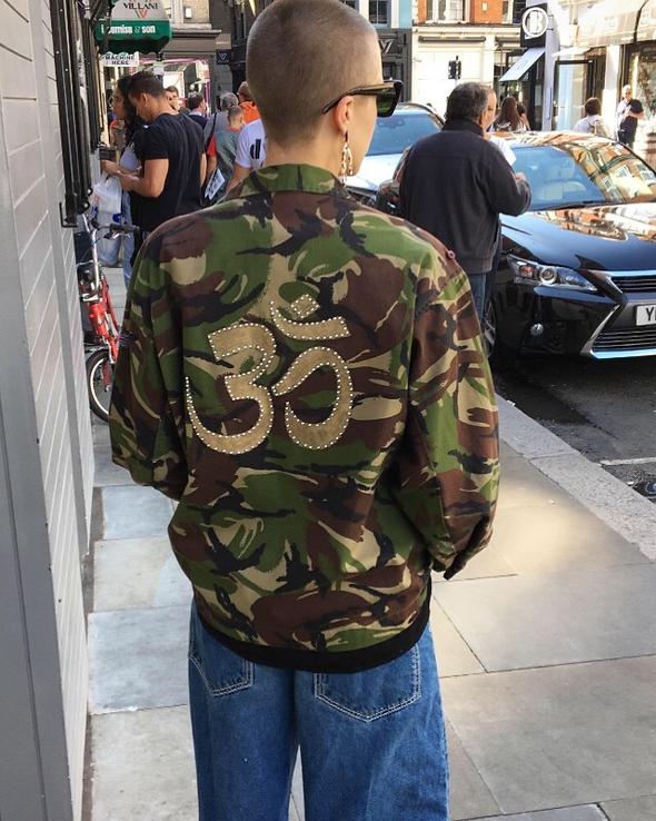 Green Camo Jacket Various Wording Bird Wolf