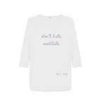 White Don't Hate Meditate 3\/4 Length Sleeve T Shirt