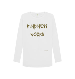 White Kindness Rocks Long Sleeve T Shirt