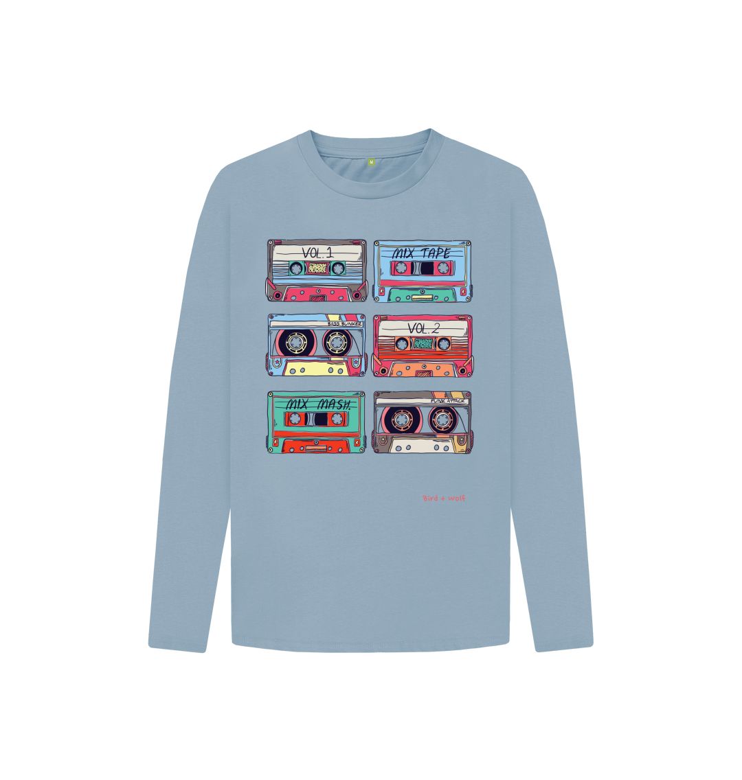 Stone Blue Mix Tape Long Sleeve Kids Tee