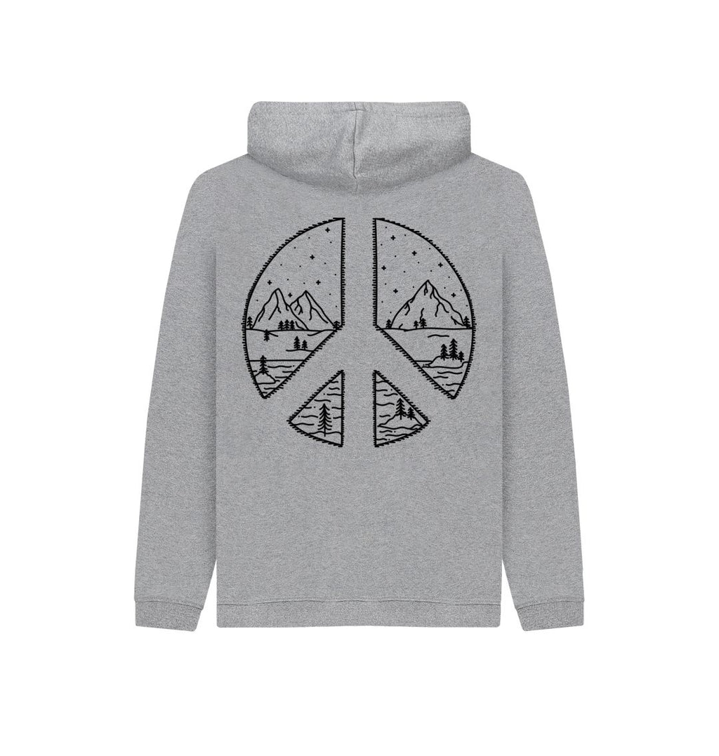 Athletic Grey Peace + Mountains Kids Cosy Hoodie